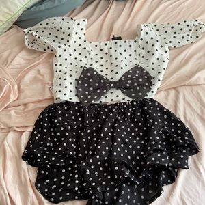 Nasty Gal polka dot top and shorts set